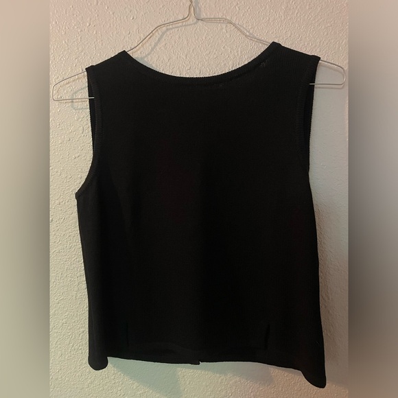 COPY - Black sleeveless knit top with gold buttons down the back - Picture 2 of 4